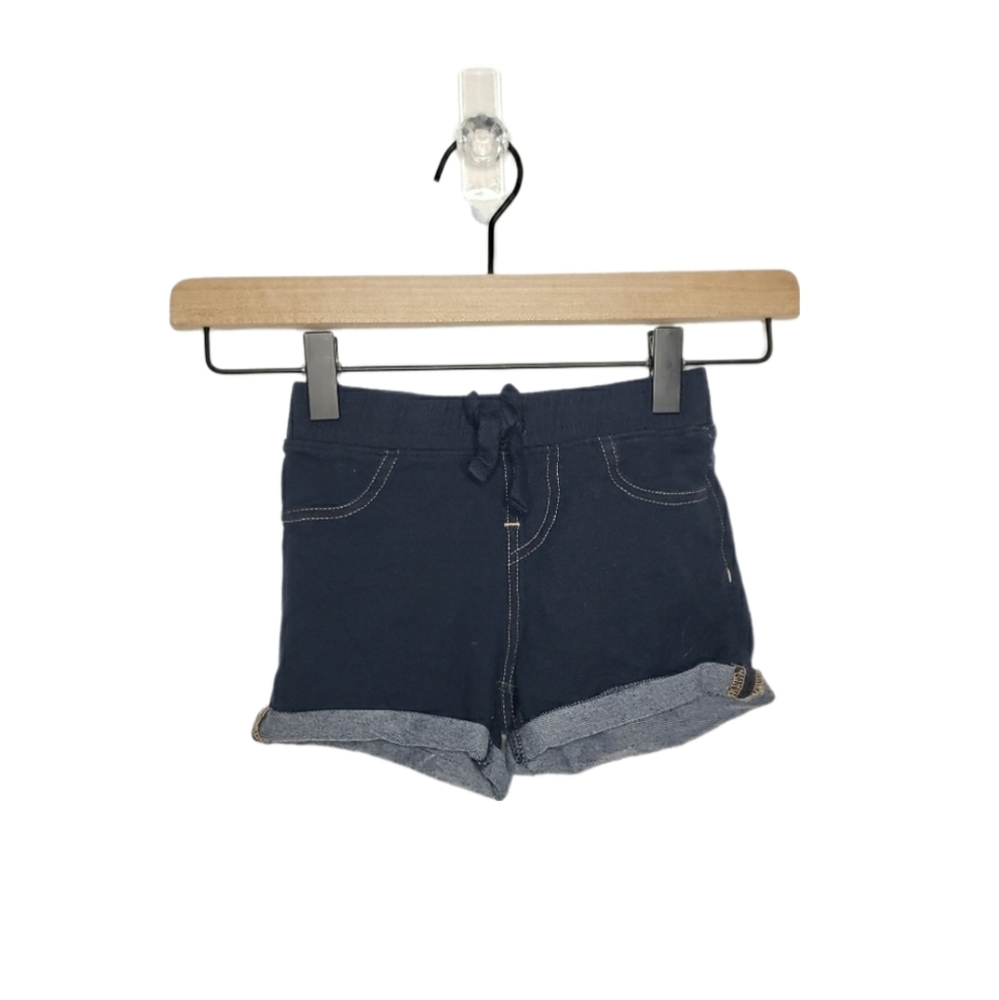 V GOLD 3T Toddler Girl Dark Denim Stretchy Soft Pull on Shorts